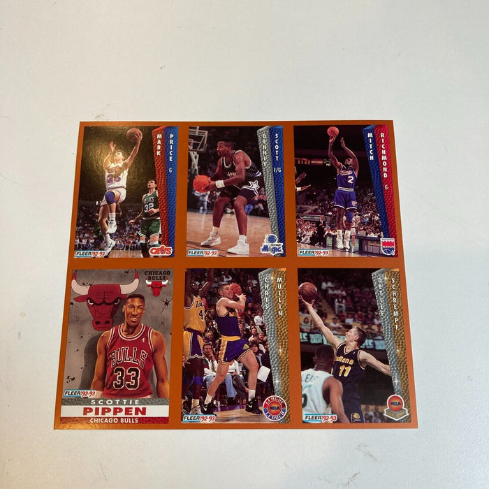 (5) 1992 Fleer Promo Basketball Uncut Sheets Scottie Pippen