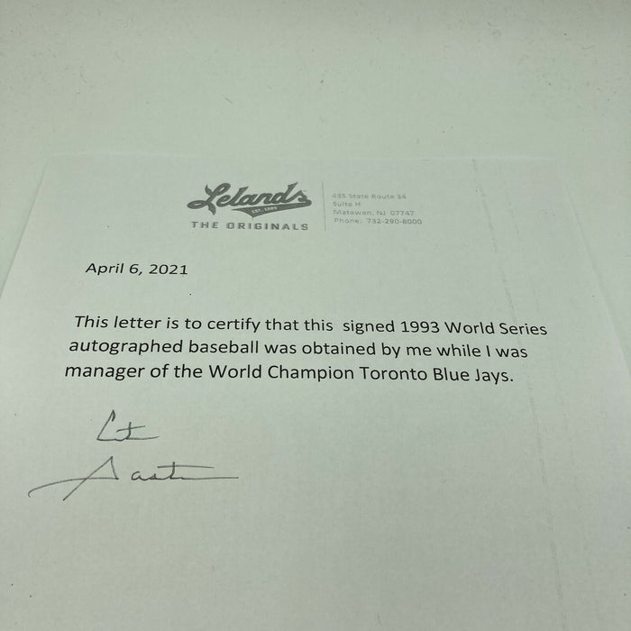 1993 Toronto Blue Jays World Series Champs Team Signed Baseball JSA COA