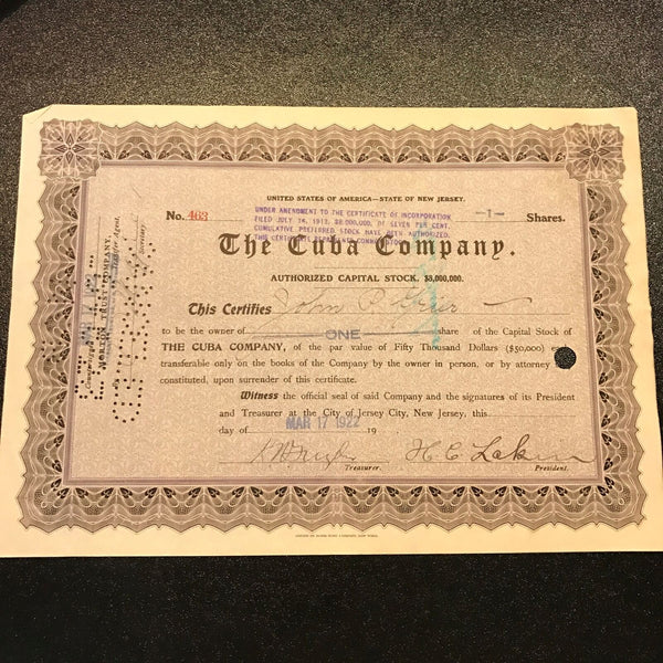 John P. Grier Kentucky Derby Signed Company Stock Certificate