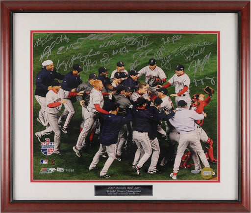 2007 Boston Red Sox Team World Series Champs Signed 16x20 Photo Steiner COA