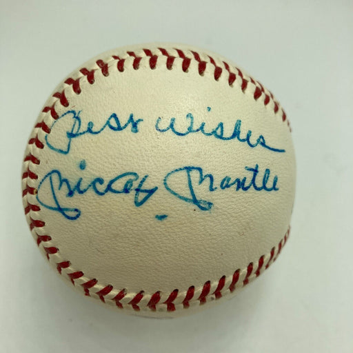 Beautiful Mickey Mantle & Earle Combs Signed American League Cronin Baseball JSA