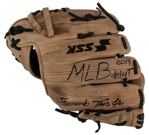 Fernando Tatis Jr. MLB Debut Game Used Photo Matched Baseball Glove With COA