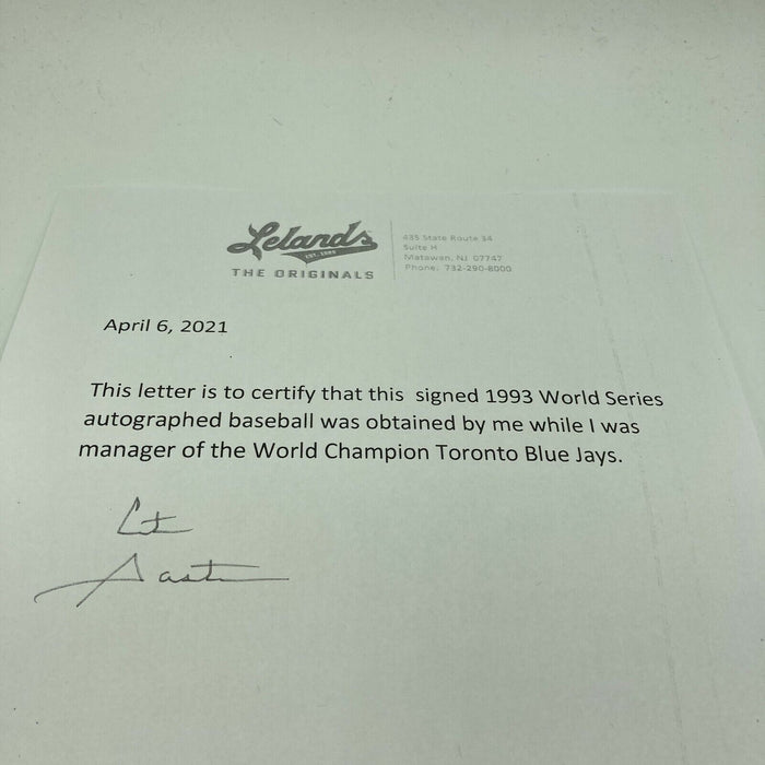 1993 Toronto Blue Jays World Series Champs Team Signed Baseball JSA COA