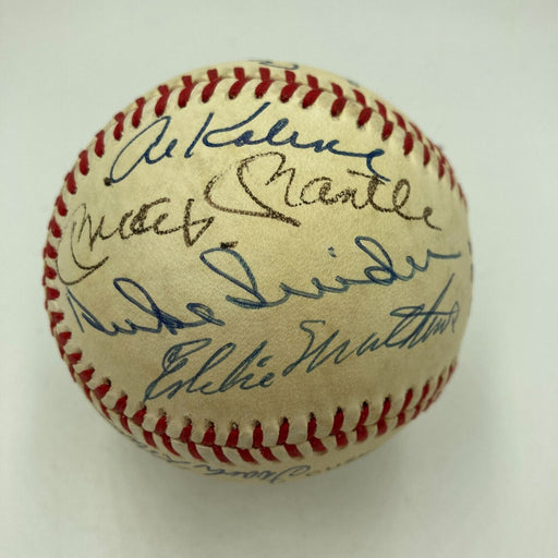 Mickey Mantle Joe Dimaggio Willie Mays Hank Aaron HOF Multi Signed Baseball JSA