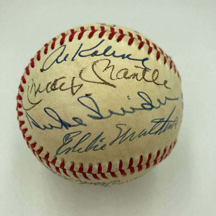 Mickey Mantle Joe Dimaggio Willie Mays Hank Aaron HOF Multi Signed Baseball JSA