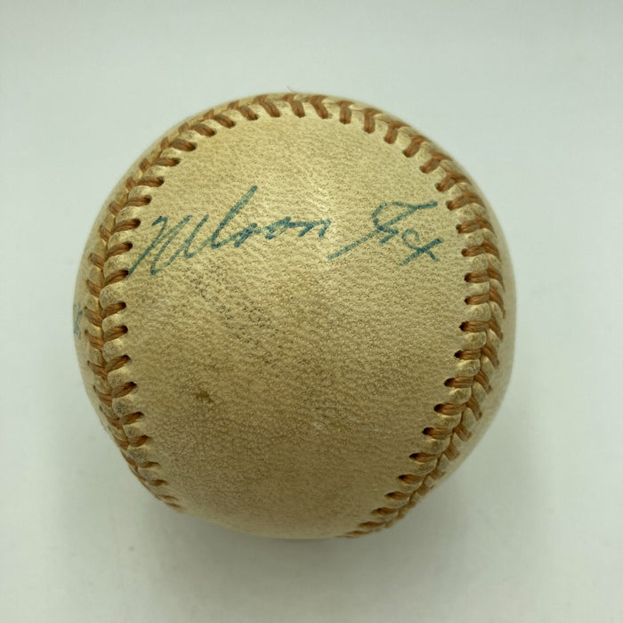 Nellie Fox &  Luis Aparicio Signed 1950's Baseball With Topps Card PSA DNA COA