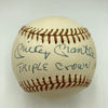 Beautiful Mickey Mantle Triple Crown 1956 Signed Inscribed Baseball JSA COA