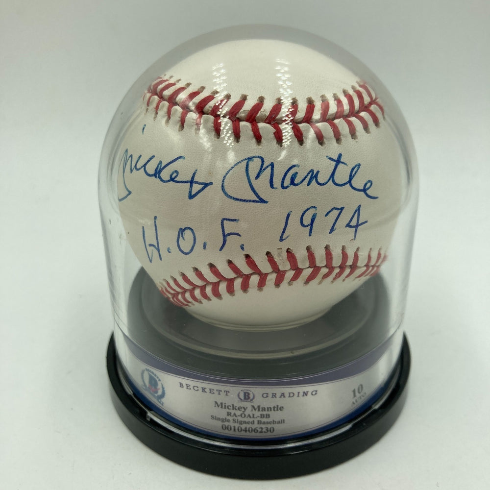 Mickey Mantle Signed American League Baseball BGS Graded 10 GEM MINT Beckett