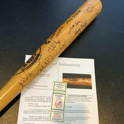 Derek Jeter Pre Rookie 1994 Tampa Yankees Minor League Team Signed Bat JSA COA