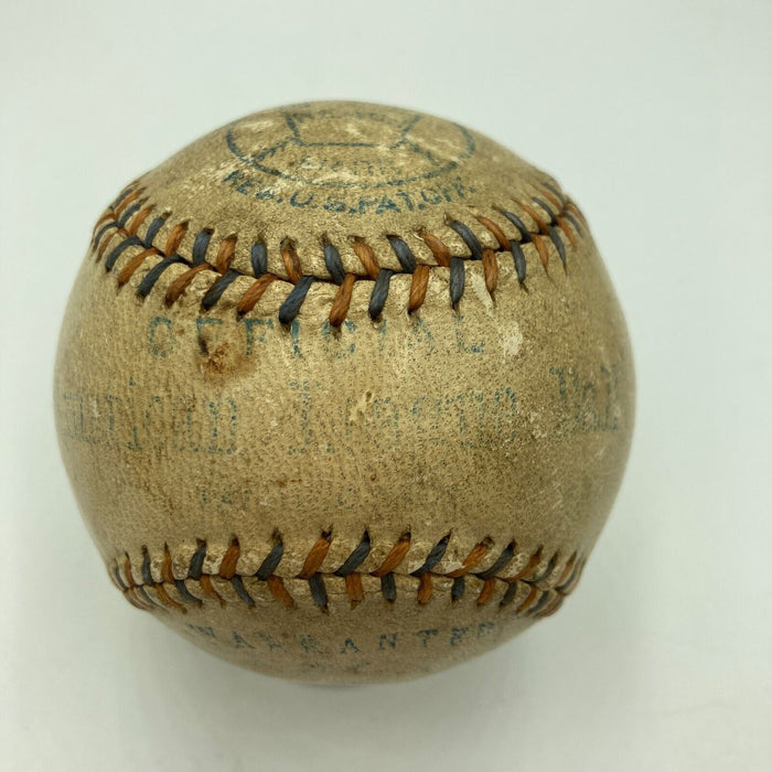 Ed Sweeney Signed 1914 Game Used American League Baseball New York Yankees PSA