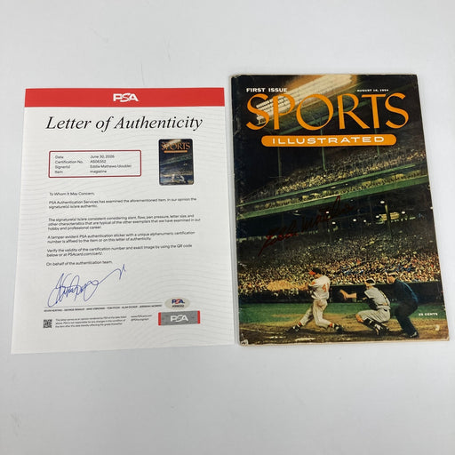 Eddie Mathews Signed 1954 Sports Illustrated First Issue PSA DNA COA