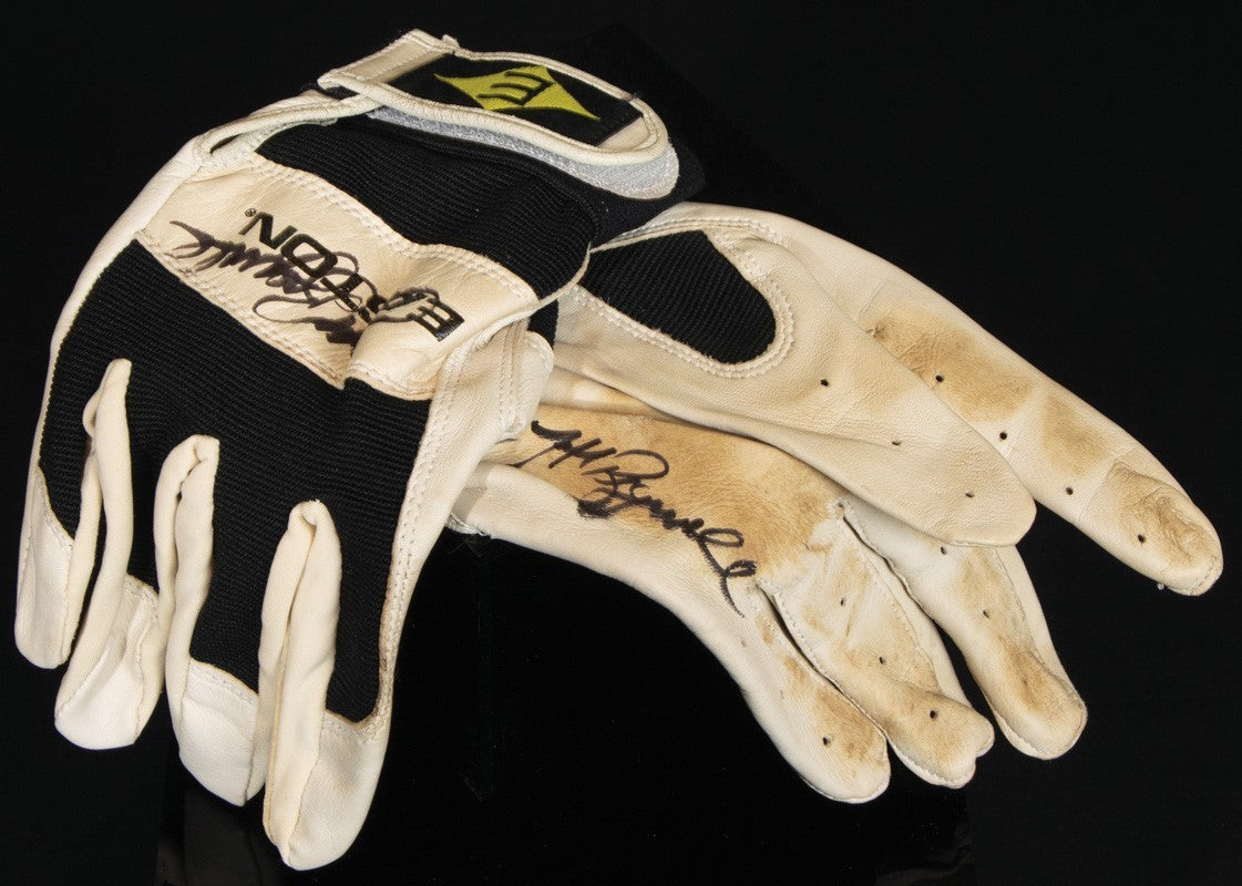 1997 Jeff Bagwell Houston Astros Twice-Signed Game-Used Batting Gloves PSA MEARS