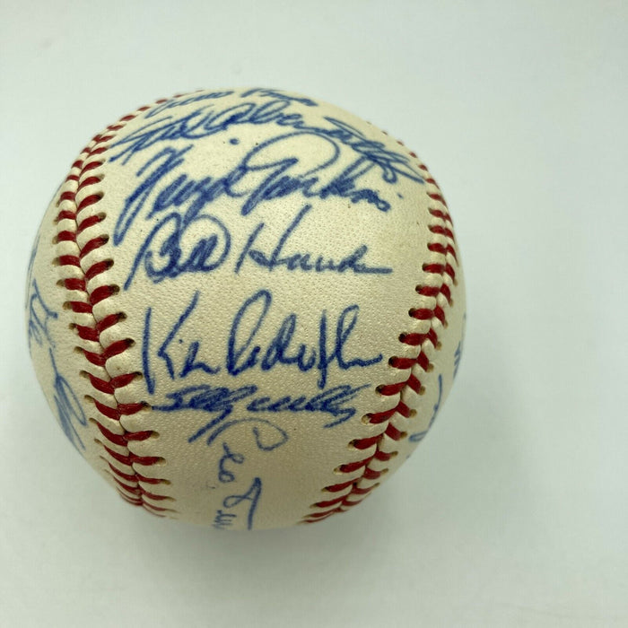 1969 Chicago Cubs Team Signed Vintage National League Baseball Ernie Banks JSA