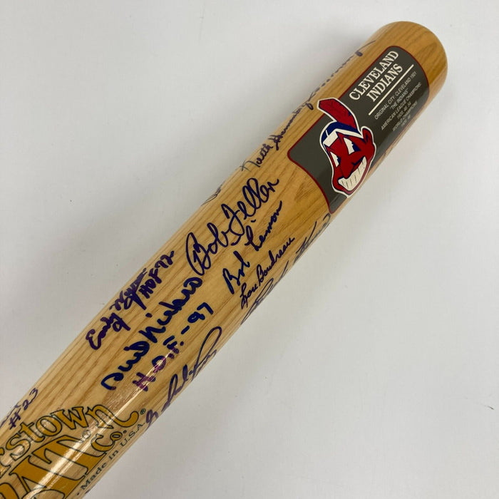 Beautiful Cleveland Indians Legends Multi Signed Cooperstown Baseball Bat JSA