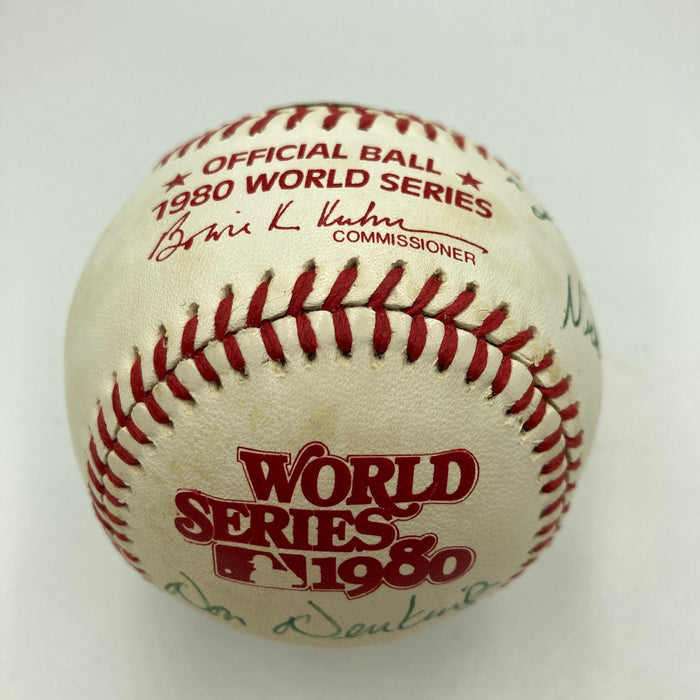 1980 World Series Umpires Multi Signed W.S. Baseball JSA Phillies VS Royals