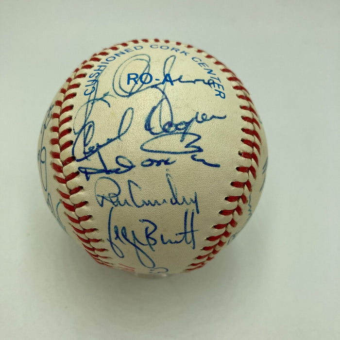 1982 All Star Game Team Signed Baseball George Brett Rickey Henderson JSA COA