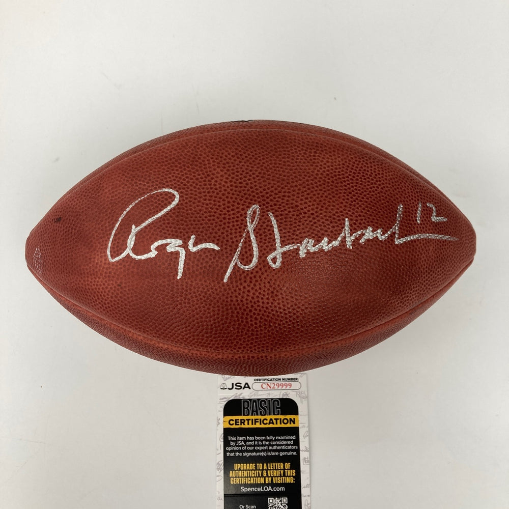 Roger Staubach #12 Signed Official NFL Wilson Game Football JSA COA