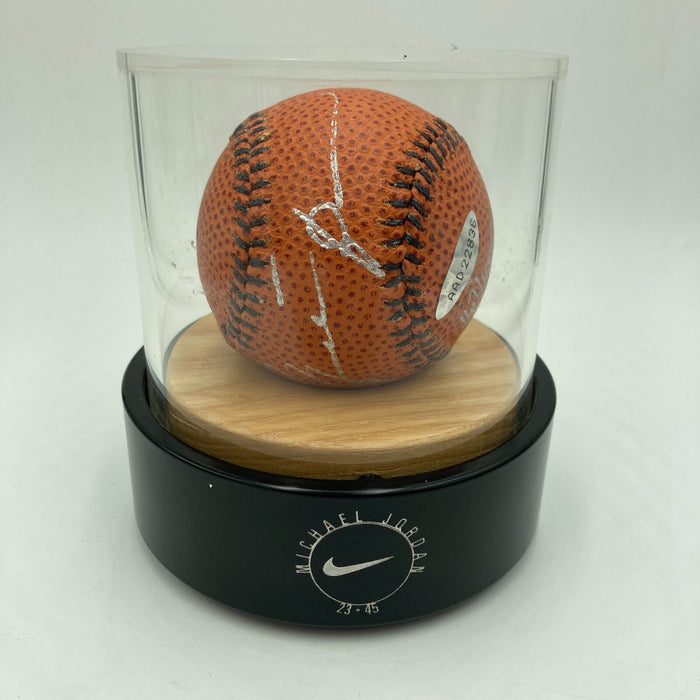 Michael Jordan Signed Nike Basketball Style Baseball Upper Deck UDA & Beckett