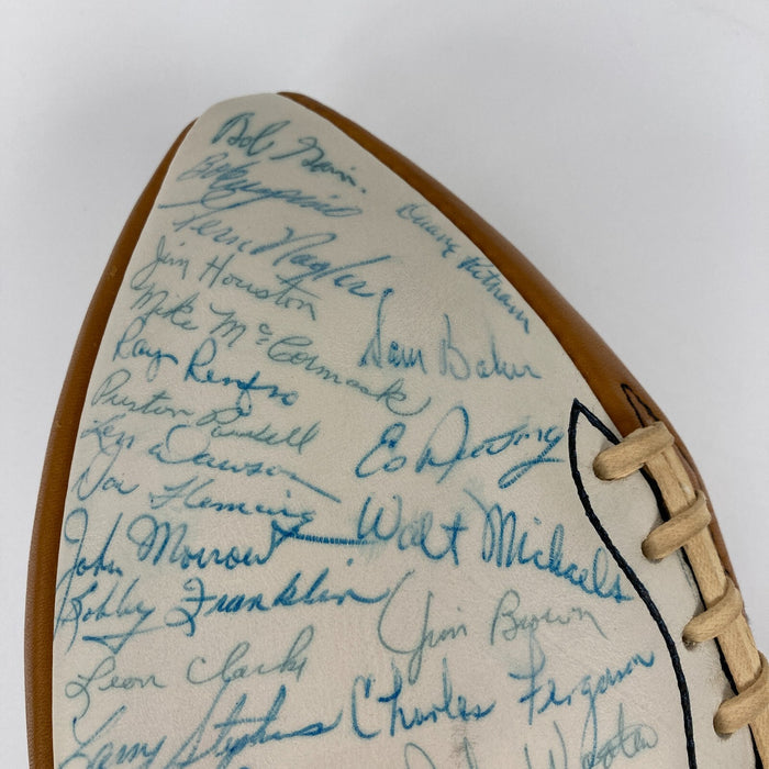 1961 Cleveland Browns Team Signed Wilson NFL Football 35 Sigs Jim Brown JSA COA