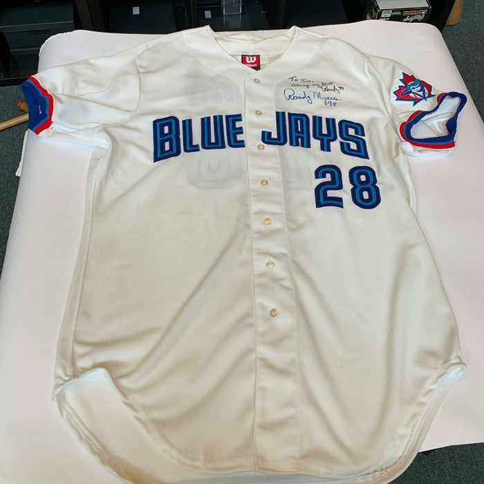 Rare Randy Myers Signed 1998 Toronto Blue Jays Game Used Jersey With JSA COA