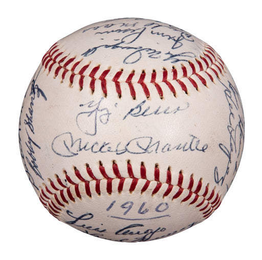The Finest 1960 Yankees Team Signed Baseball Mickey Mantle & Roger Maris Beckett