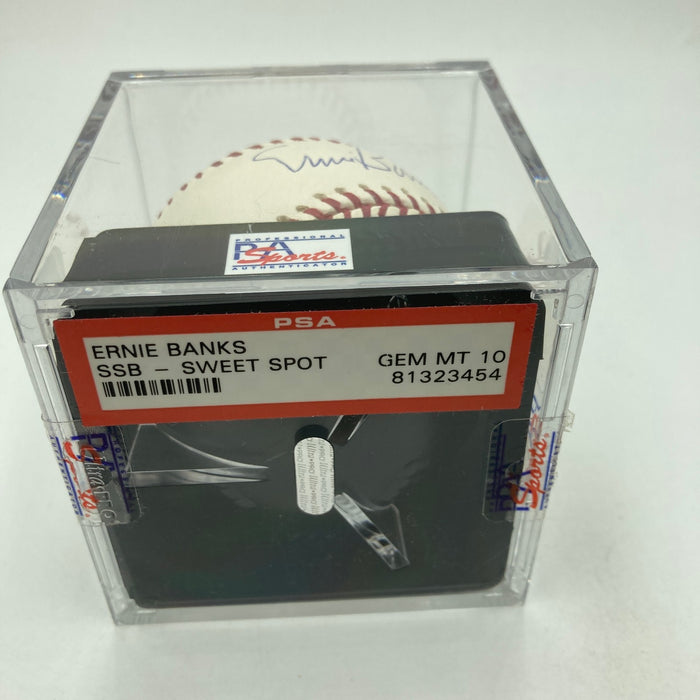 Ernie Banks Signed Major League Baseball PSA DNA Graded 10 GEM MINT
