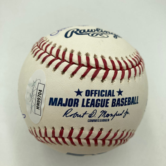 John Sterling Signed Heavily Inscribed STAT Baseball JSA COA RARE!