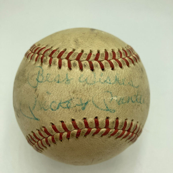 Mickey Mantle Playing Days Signed 1960's American League Joe Cronin Baseball BAS