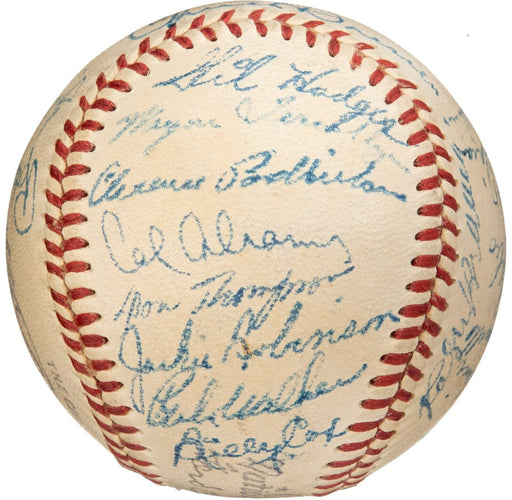 Beautiful Jackie Robinson 1951 Brooklyn Dodgers Team Signed Baseball PSA DNA