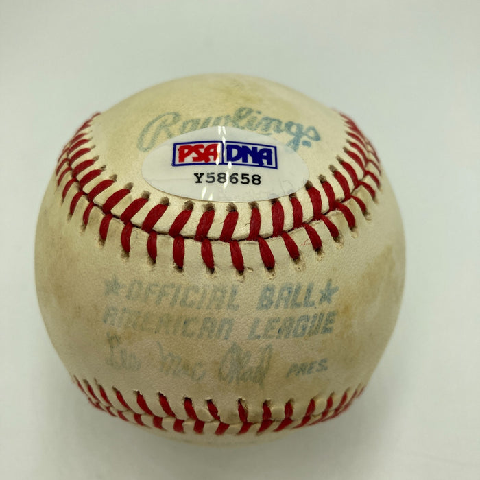Charlie Gehringer Signed Vintage Official American League Baseball PSA DNA COA