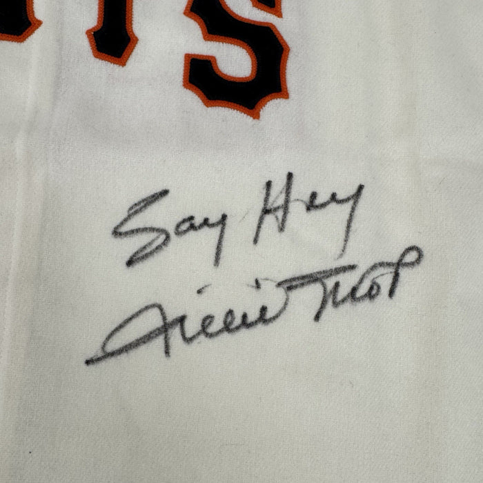 Willie Mays "Say Hey" Signed Inscribed Mitchell & Ness Giants Jersey JSA COA