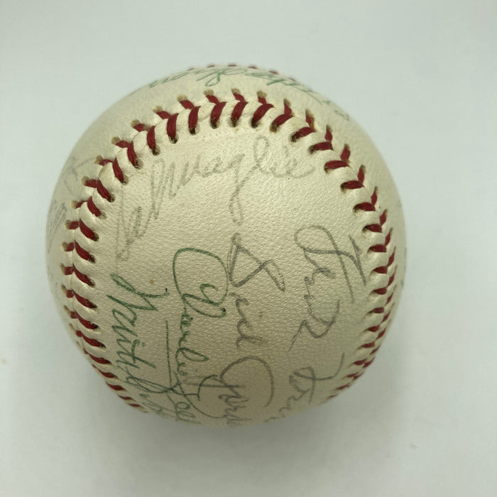Pie Traynor Lefty Grove Joe Dimaggio Hall Of Fame Multi Signed Baseball JSA