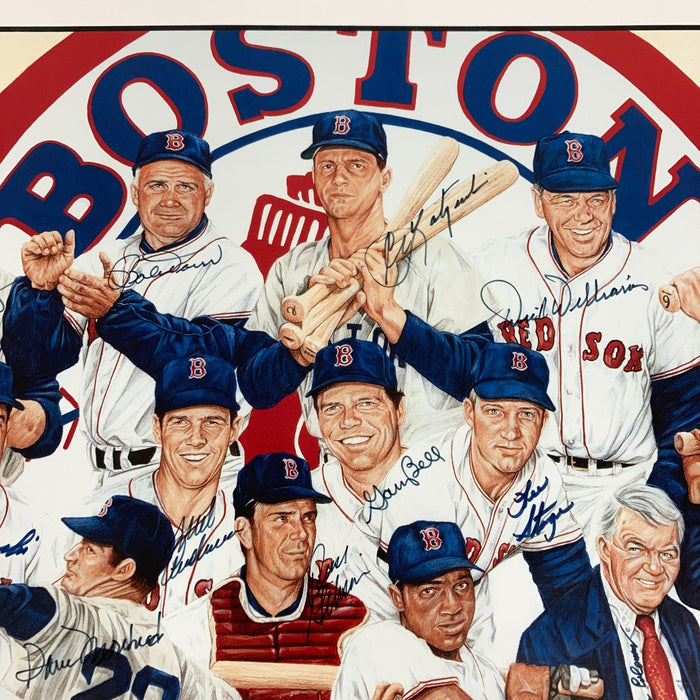 1967 Boston Red Sox AL Champs Team Signed 18x24 Litho Photo Carl Yastrzemski JSA