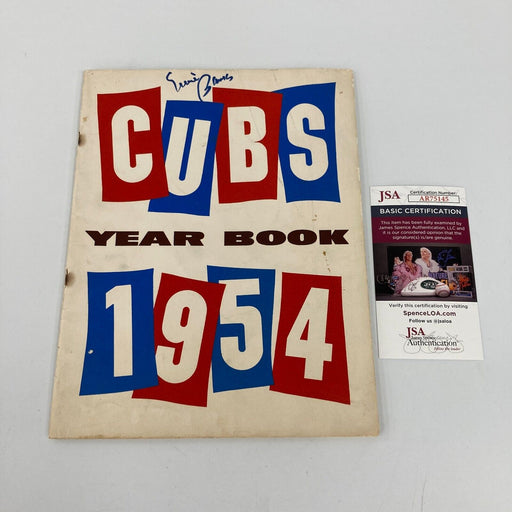 Ernie Banks Signed 1954 Chicago Cubs Yearbook JSA COA