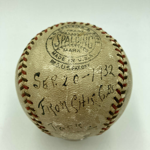 1932 Chicago Cubs Signed Game Used Baseball From Pennant Clinching Game JSA COA