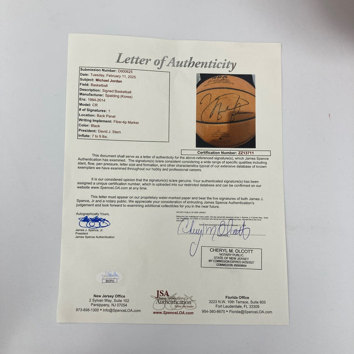 Michael Jordan Signed Spalding Official Game Basketball JSA COA