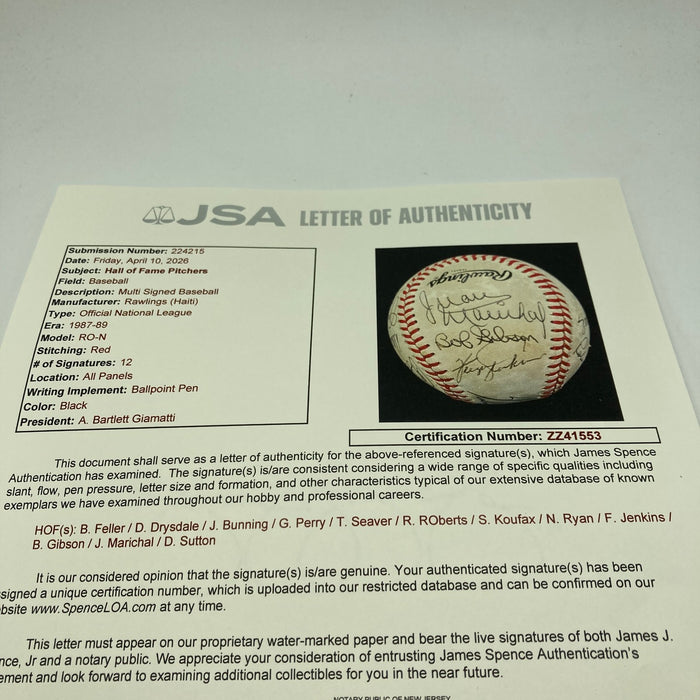 Sandy Koufax Nolan Ryan Tom Seaver Pitching Greats Multi Signed Baseball JSA COA