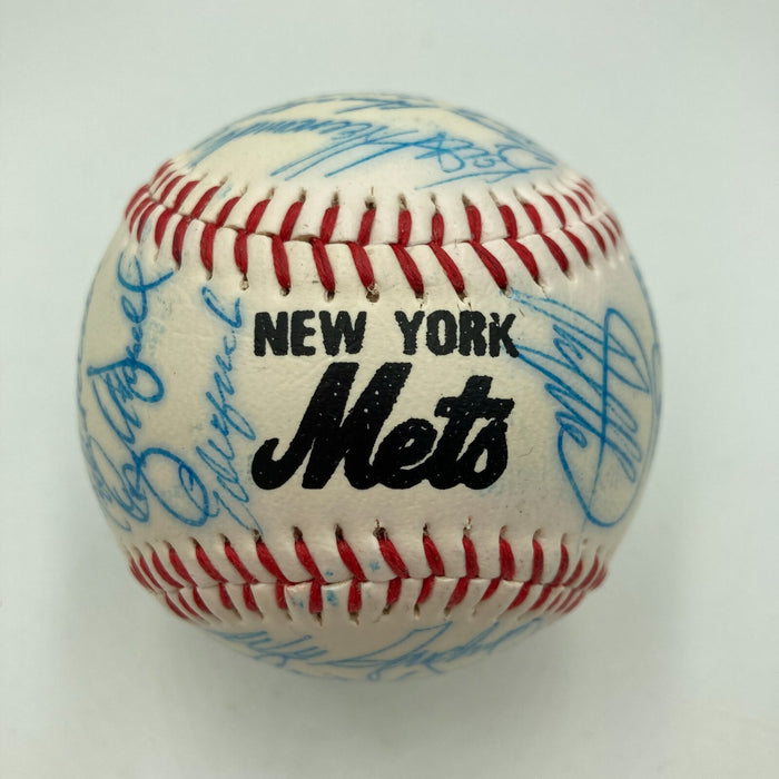 1985 - 1986 New York Mets Team Signed Baseball 28 Sigs With Gary Carter