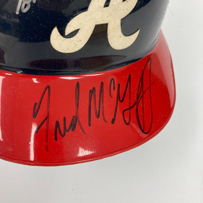 1995 - 1996 Atlanta Braves Team Signed Authentic Atlanta Braves Helmet JSA COA