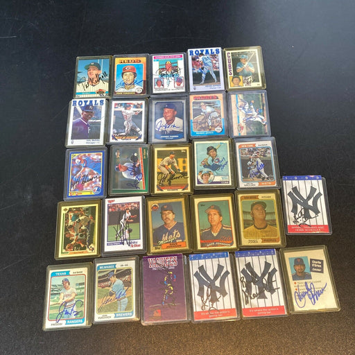 Lot Of (27) Signed Autographed Vintage Baseball Cards With Topps & Upper Deck