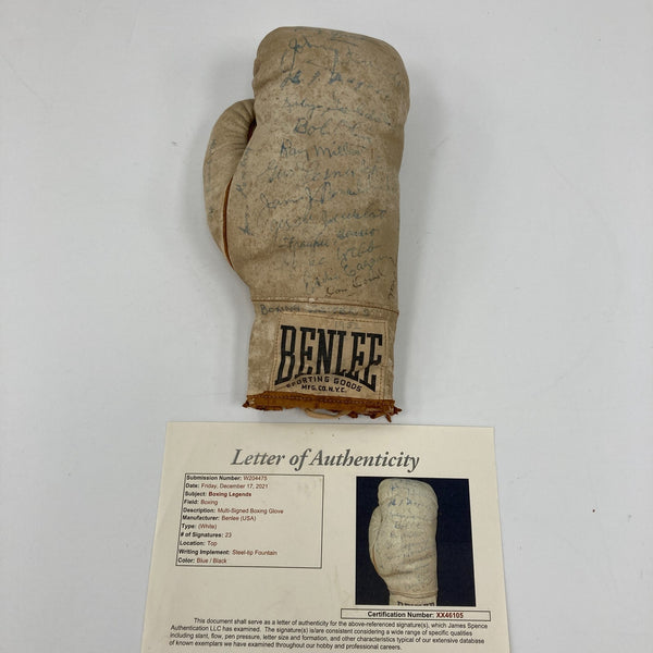 Abe Attell James Braddock Boxing Legends Signed Boxing Glove 23 Sigs JSA COA