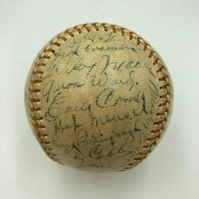 Babe Ruth Ty Cobb Cy Young Jimmie Foxx Tris Speaker HOF Signed Baseball PSA DNA