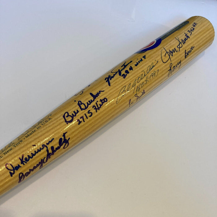 Beautiful Chicago Cubs HOF Legends Multi Signed Cooperstown Baseball Bat JSA COA