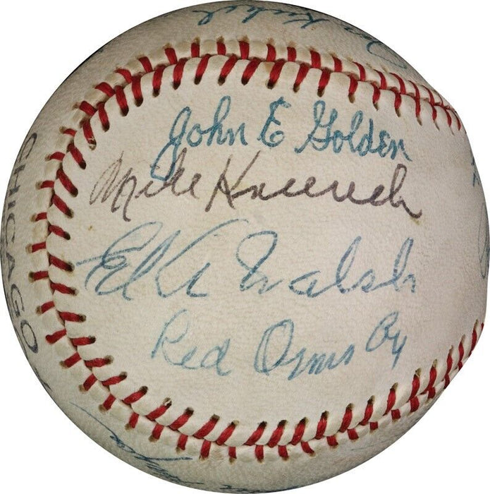 Ed Walsh Red Faber Ray Schalk Chicago White Sox HOF Legends Signed Baseball JSA