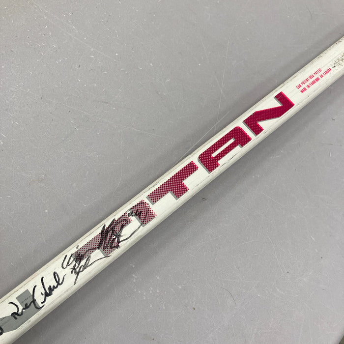 1989-1990 Los Angeles Kings Team Signed Titan Hockey Stick Wayne Gretzky JSA COA