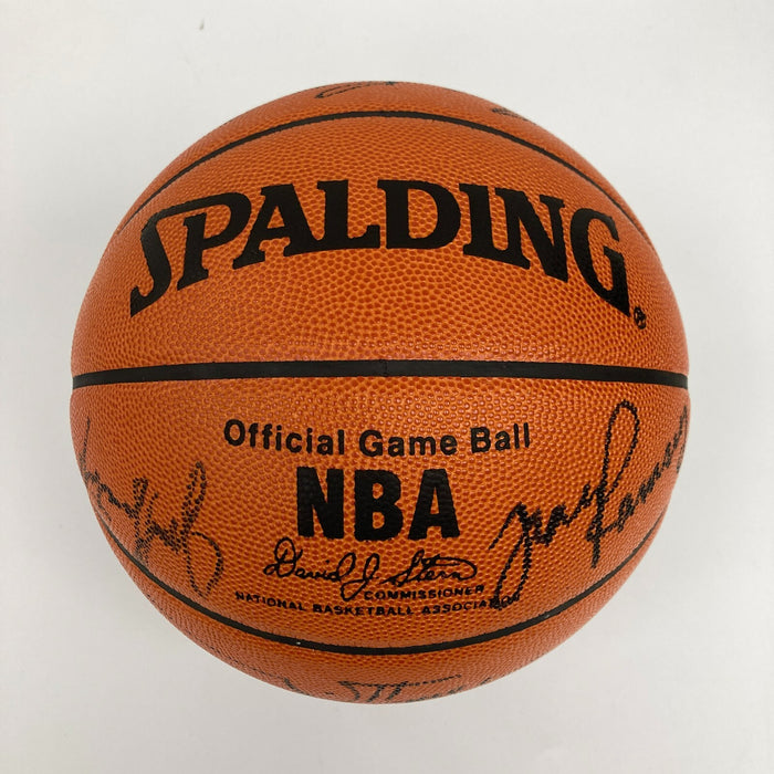 1956-57 Boston Celtics NBA Champs Team Signed Game Basketball Beckett COA