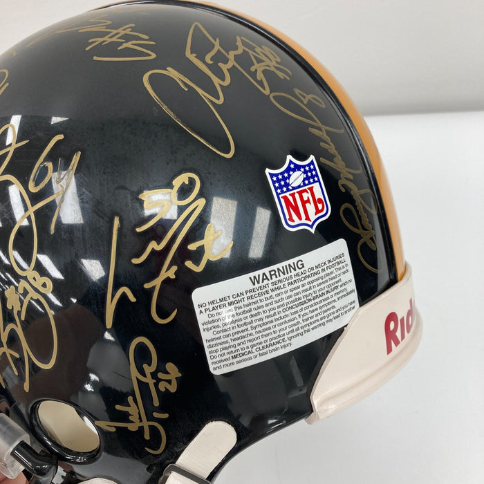 2005 Pittsburgh Steelers Super Bowl Champs Team Signed Game Helmet Beckett COA
