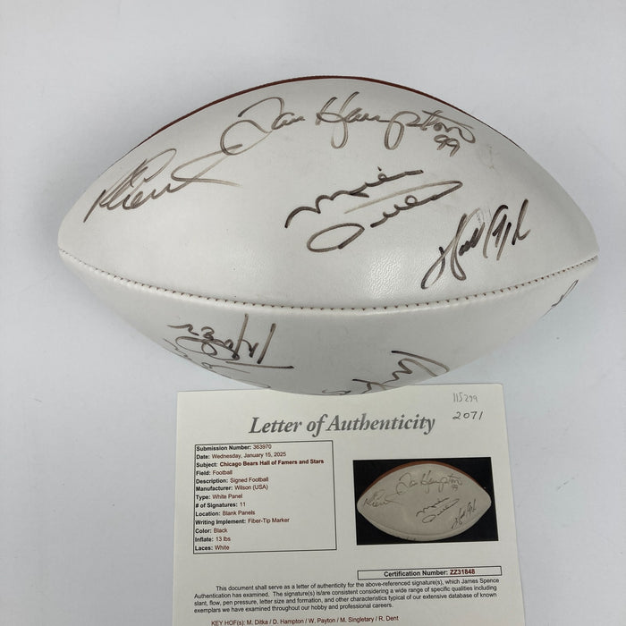 Walter Payton Chicago Bears Hall Of Fame Legends Multi Signed Football JSA COA