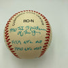 Joe Montana Signed Heavily Inscribed Career STAT Baseball Reggie Jackson COA