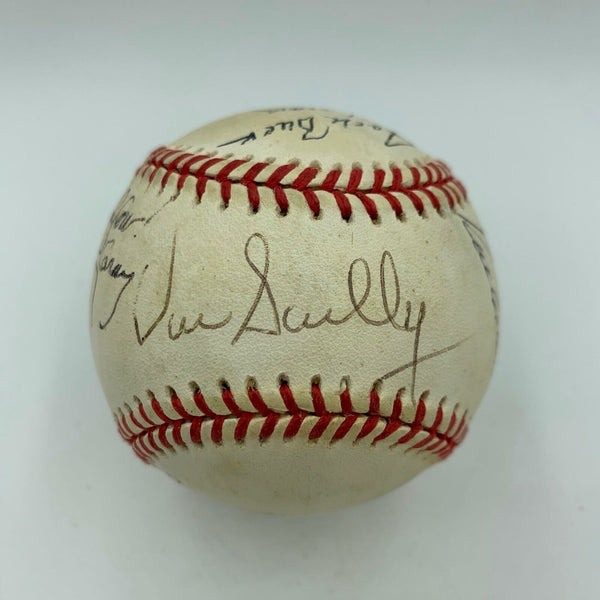 Legendary Announcers Signed Baseball Vin Scully Jack Buck Harry Caray Kalas JSA